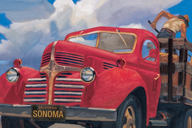 Red truck on sale wine